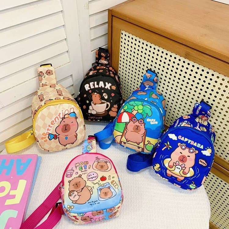 Summer new cute shoulder bag for boys and girls, fashionable little girl travel crossbody bag, chest bag, holiday gift bag