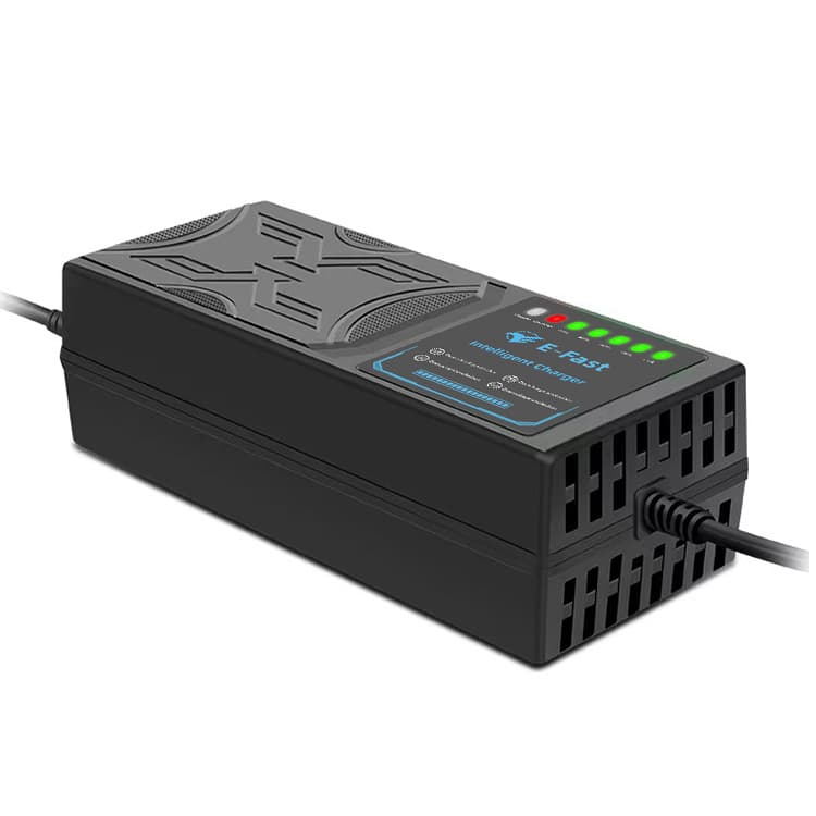 Zhiyunxing 60V50AH Electric Vehicle Charger with 7-Light Display, Reverse Connection Protection, Temperature Control, and Auto Shut-off