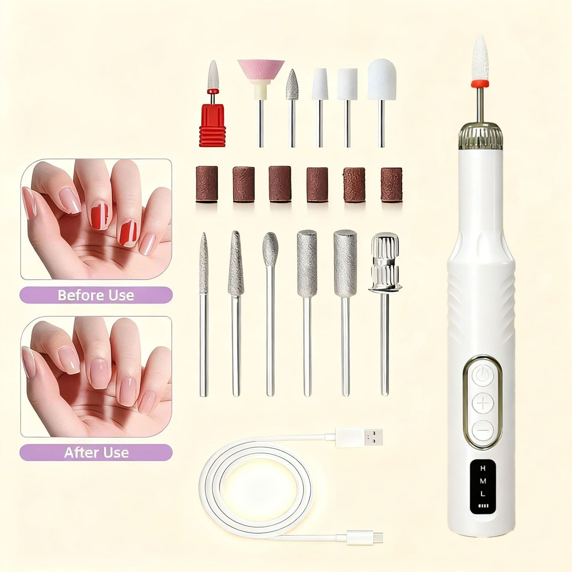 Nail Drill Machine Nail Art Tool Electric Nail File Polisher Manicure Pedicure