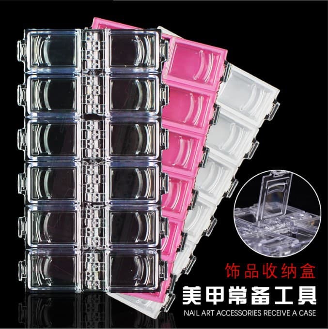 Nail Art Dried Flower Box Storage Box 12-Grid Ornament Box Individually Packed Jewelry Box Mini Rhinestone Box Nail Art Tool Box