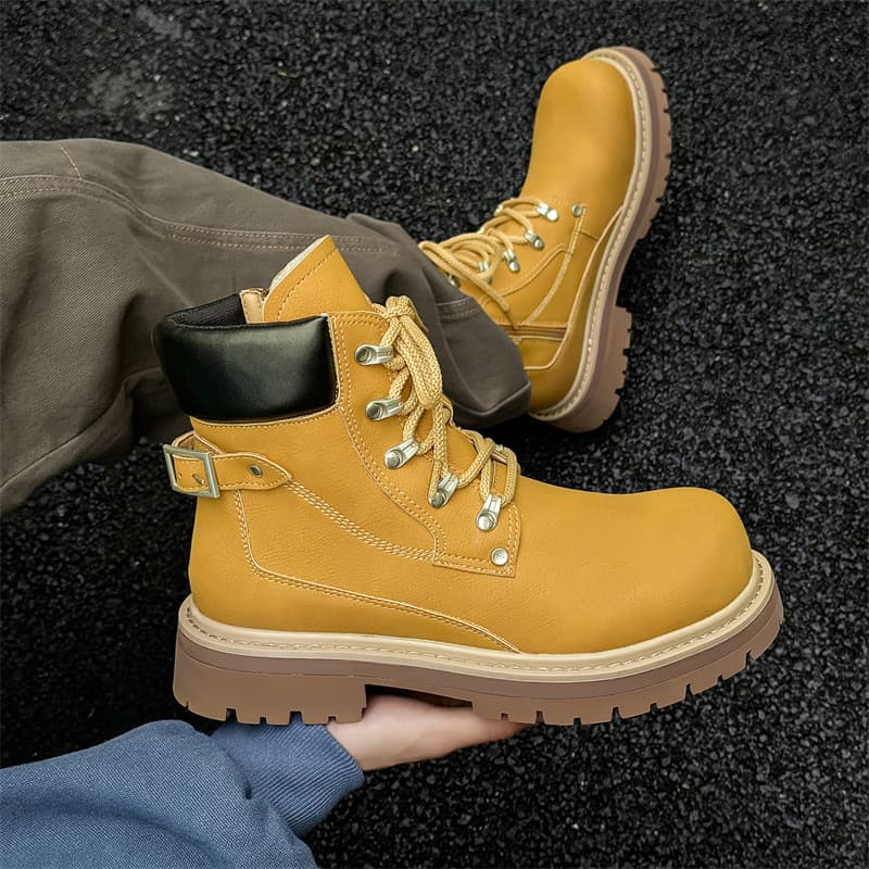 Martin Boots Men 2024 New British Style Work Boots Retro High-Top Leather Shoes Outdoor Hiking Shoes 66590-J