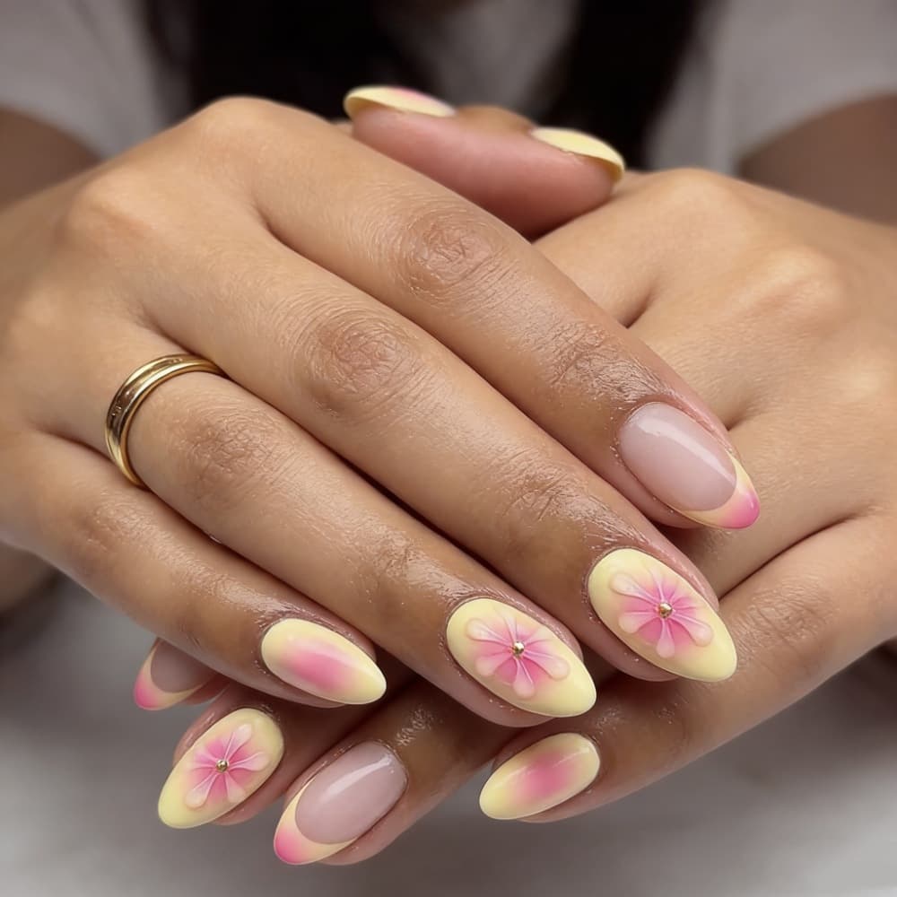 Cross-Border Hot Selling Export 24-Piece Box Set 3D Epoxy Flower Nail Art Stickers, Whitening, Premium Detachable Wearable Nail Tips Finished Product