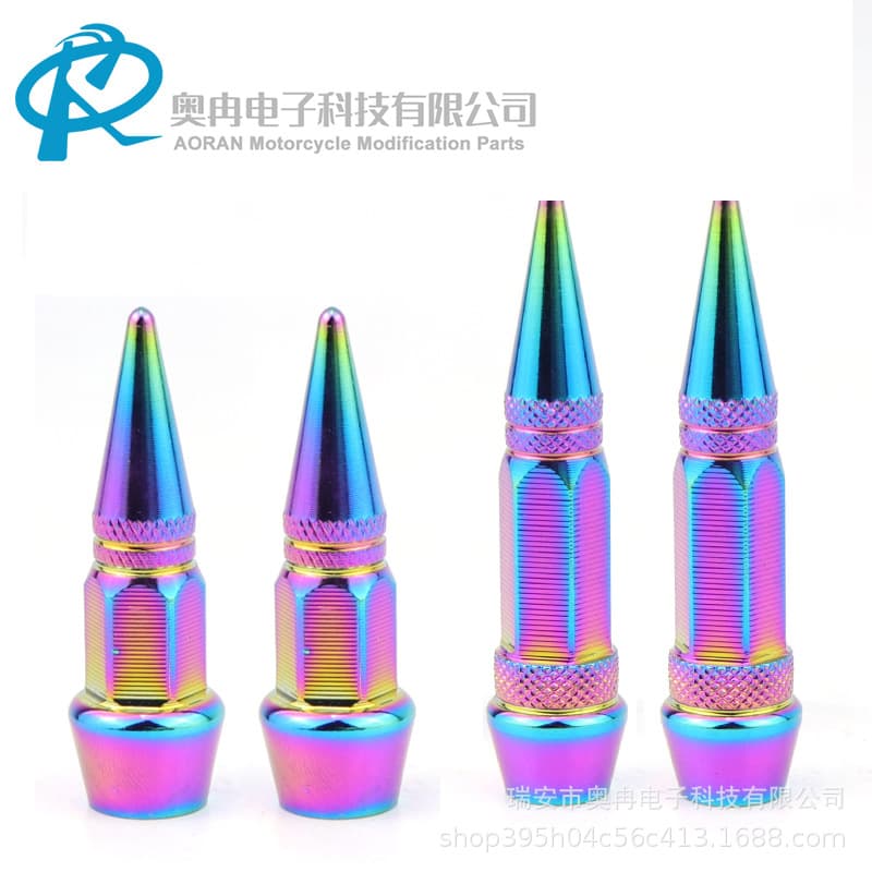 Aluminum Alloy Colored Screw-On Tire Valve Caps, Universal for Car, Bicycle, and Motorcycle American-Style Valve Stems