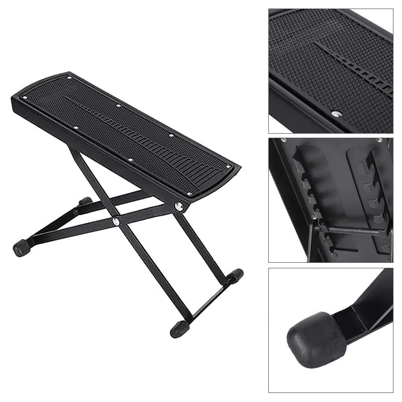 6-Level Adjustable Guitar Foot Pedal, Thickened Foldable Footrest for Cross-Border Folk Guitar Performance