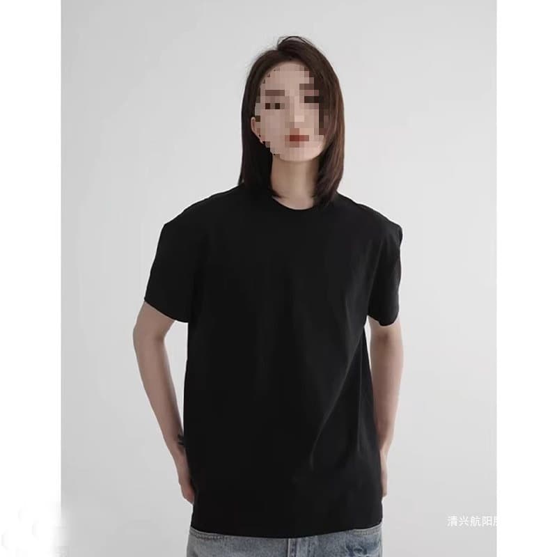 Heavyweight Pure Cotton Short Sleeve T-Shirt for Men and Women, Slim Fit, Solid Color, American Style Top