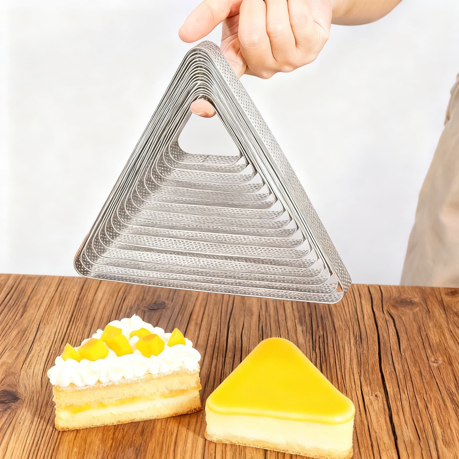 Triangle Perforated Mousse Ring Baking Tool French Tart Ring Cheese Rice Cake Ring Tart Ring Cake Ring Cookie Mold
