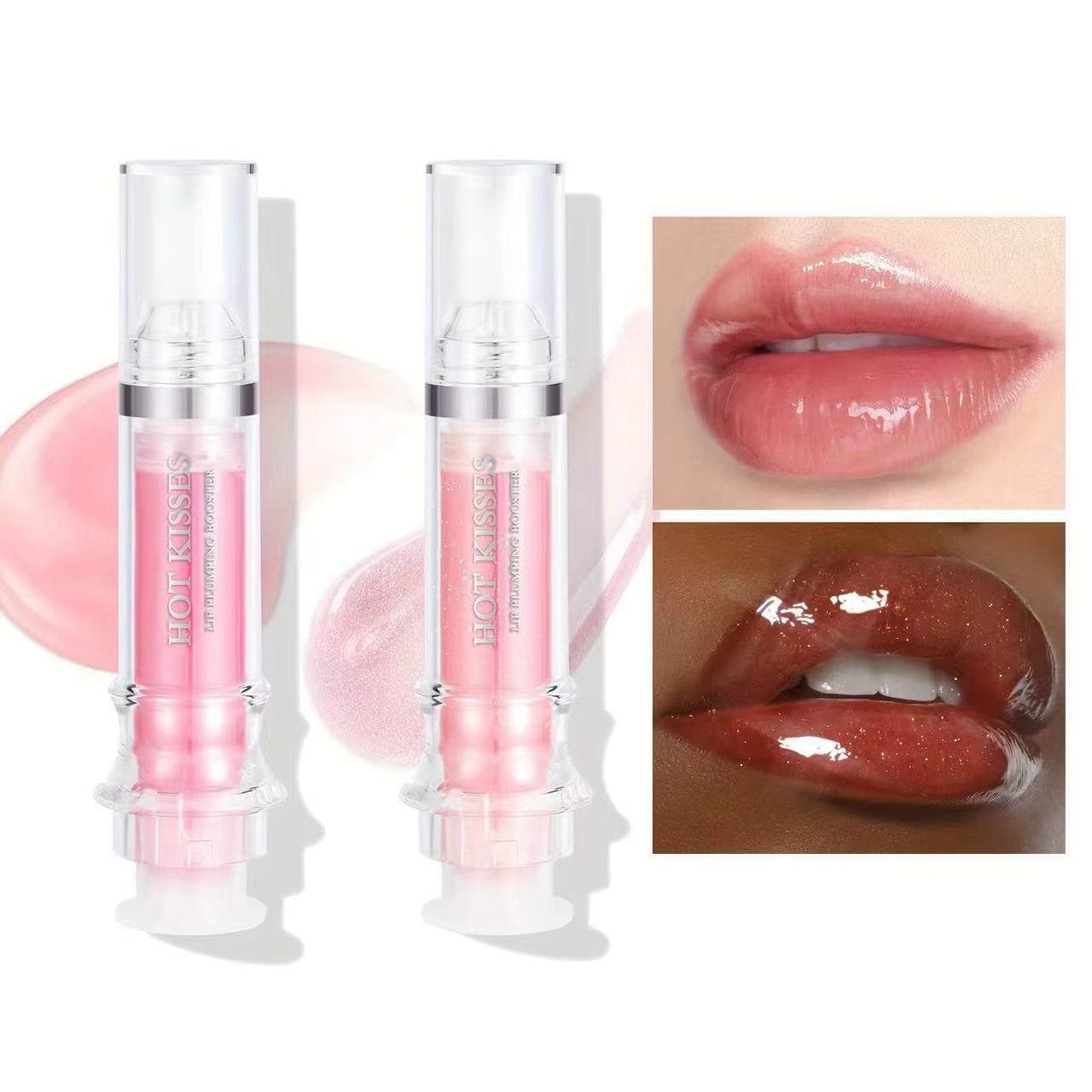 Alluring Lip Plumper Gloss Lip Oil Hydrating Syringe Plump Lip Gloss Lip Serum Water-Glossy Easy to Apply