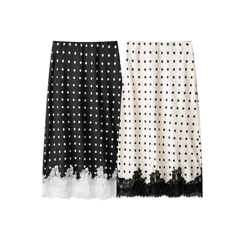 Foreign trade 2026 new summer style European and American style women's fashionable sexy hot girl versatile lace trim polka dot skirt