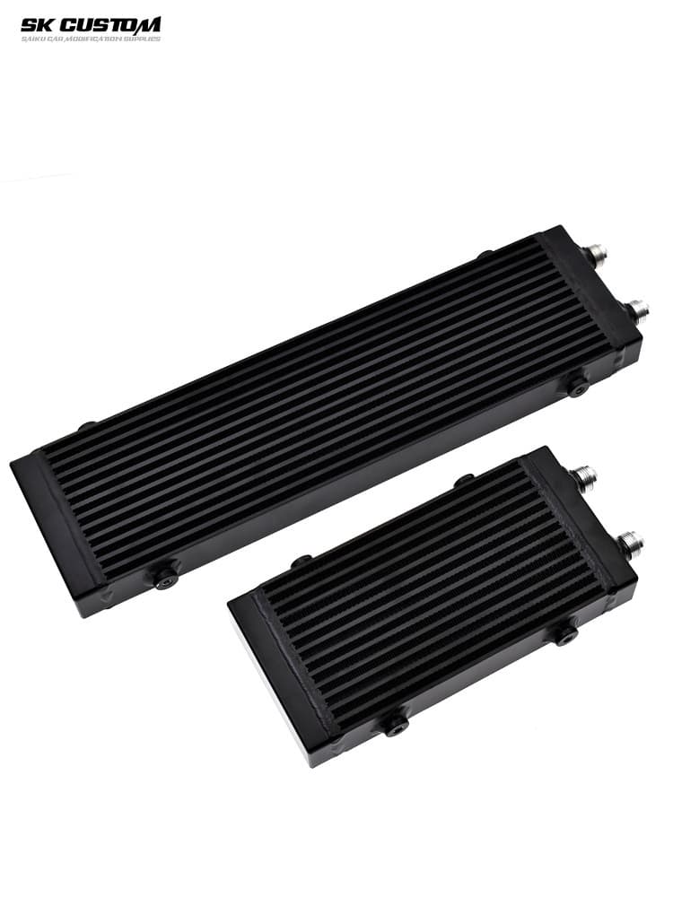 Universal oil radiator AN10 side outlet plate-fin oil cooler single-side inlet and outlet dual-channel car modification