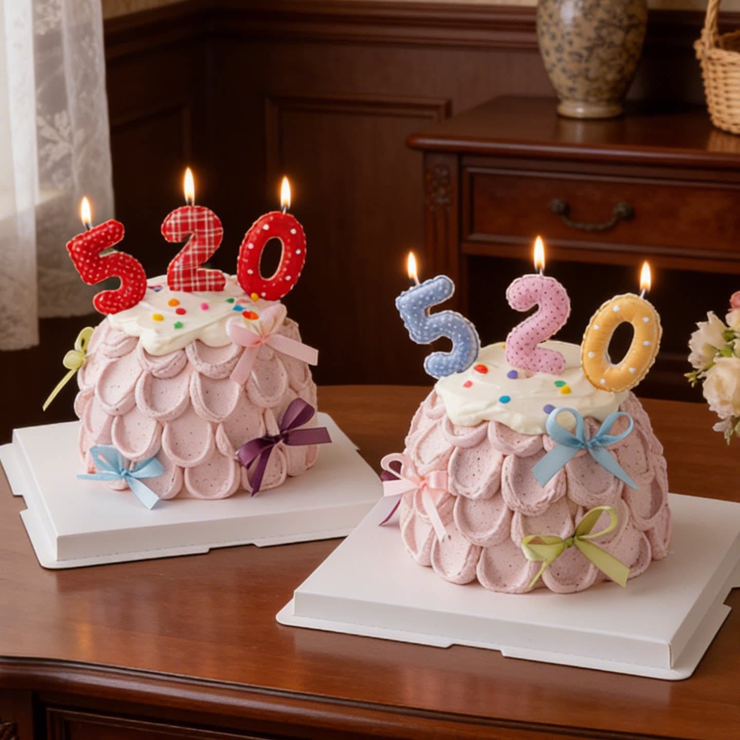 Valentine's Day 520 Balloon Number Candle Cake Decoration Ornament Couple Confession Holiday Dessert Bow Tie Insert