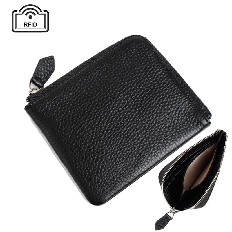 Japanese Style Men's Genuine Leather Wallet, RFID Blocking, Ultra-Thin, Multi-Card Slot, Large Capacity, Export Quality