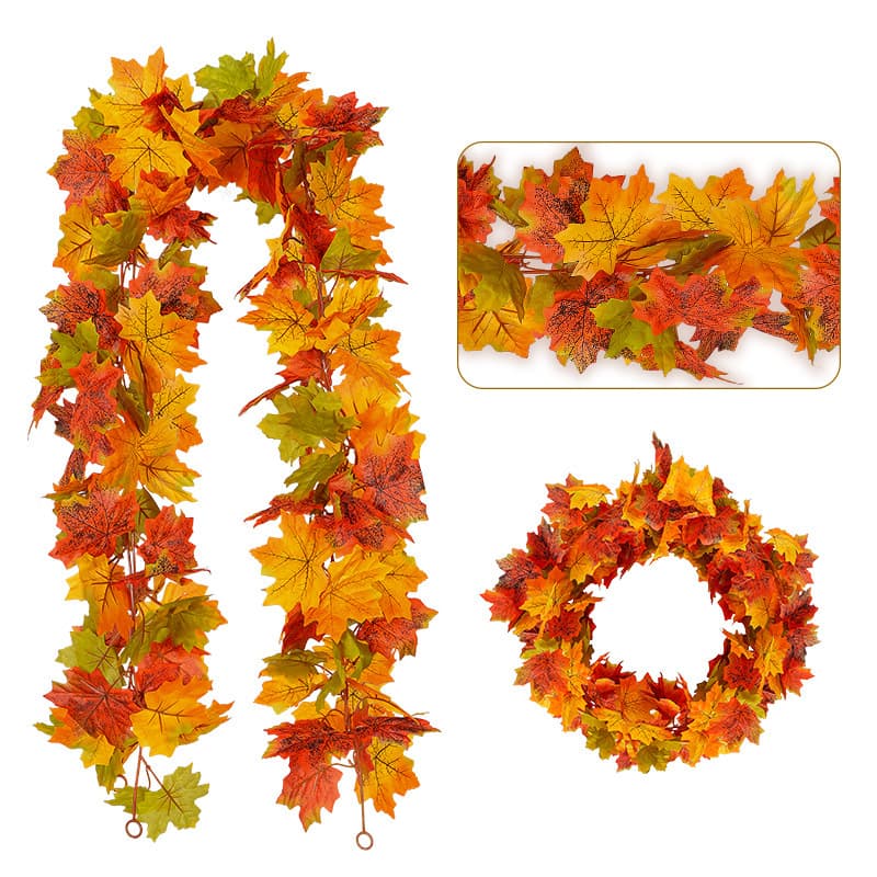Fall Hanging Decoration Artificial Maple Leaf Vine, Halloween Artificial Greenery Amazon Harvest Festival Decoration, Artificial Maple Leaves