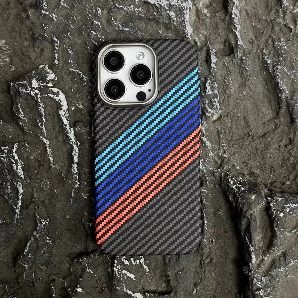 Track Kevlar Carbon Fiber Magnetic Case for iPhone 18, Drop-Proof Cover for iPhone 17 Pro Max