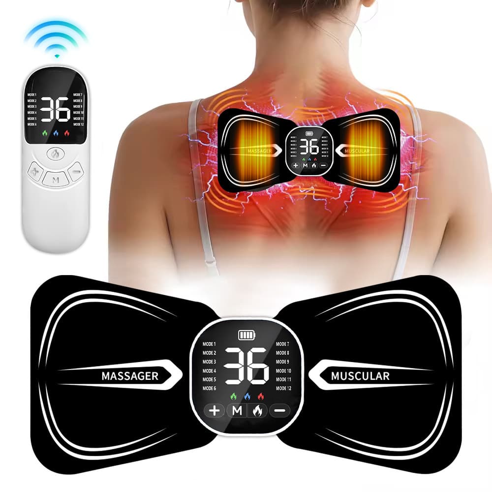 New Heating Cervical Massager Portable EMS Mini Cervical Massager Electric Pulse Shoulder Neck Massage Patch