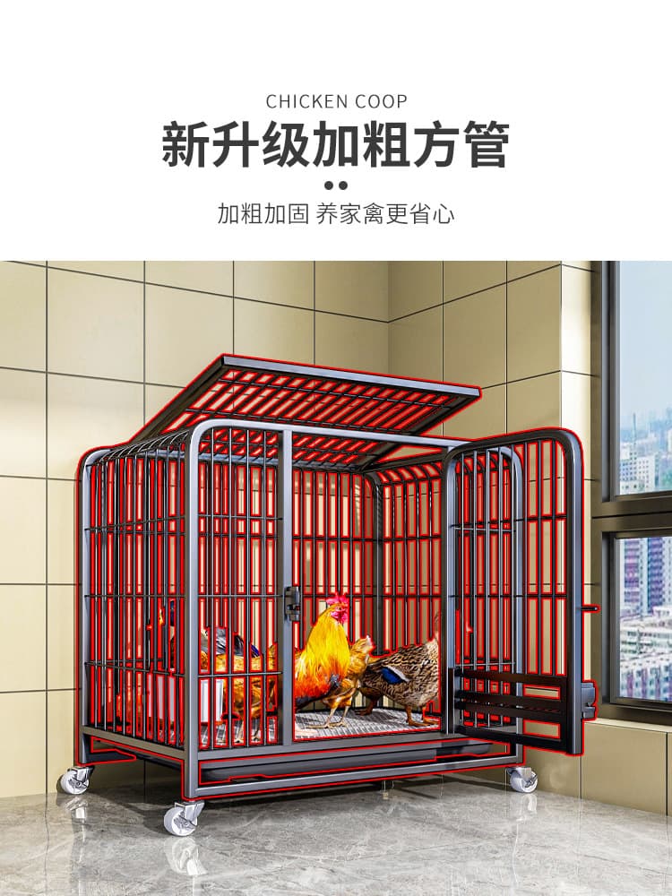 Chicken Coop for Outdoor and Indoor Use, Large Size, Wire Cage for Chickens, Ducks, Geese, and Pigeons