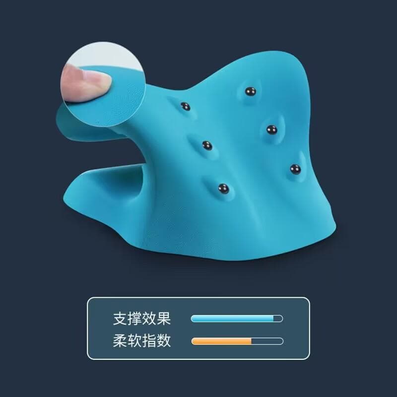 Magnetic therapy cervical pillow, traction non-corrective device, specially designed for sleeping, straightens curvature, "dowager's bun" pillow, neck support pillow, helps with sleep.