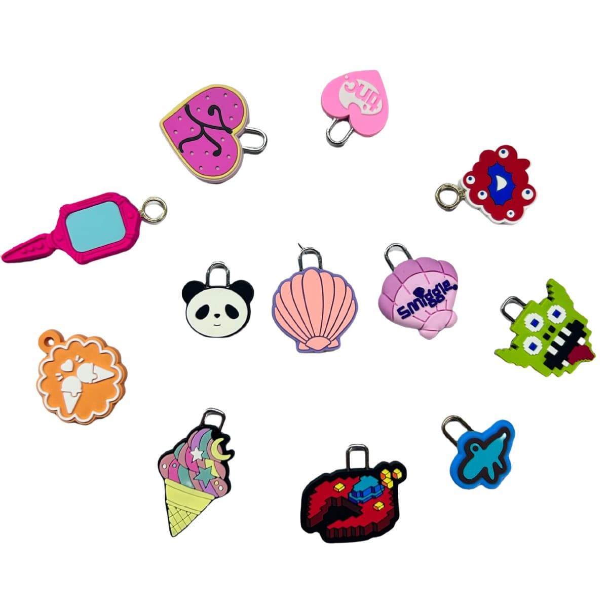 Factory Epoxy Custom Logo Bag Accessories, Cartoon Pull Tabs, Silicone Pull Tabs, PVC Zipper Puller Customization