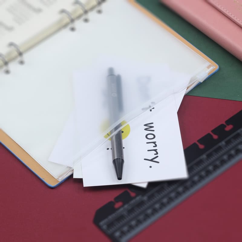 A6 Zipper Bag PVC Transparent Bag A5 Storage File Bag Document Bag Notebook Business Card Holder A7 Loose-Leaf Bag