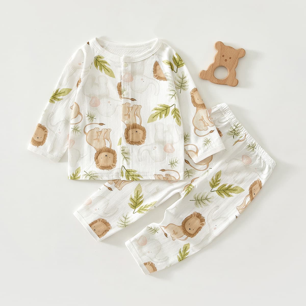 Baby Two-Piece Set Summer Long-Sleeve Air Conditioning Wear Pure Cotton Thin Style for Boys and Girls