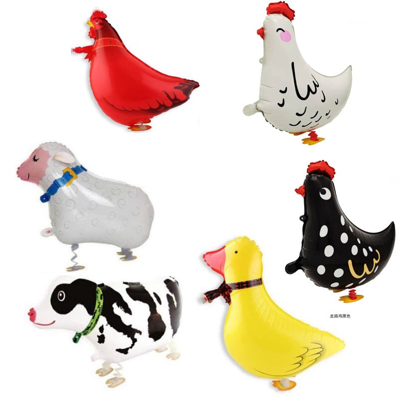 Cross-border hot selling walking balloon rooster duck sheep walking pet balloon walking balloon party decoration toys