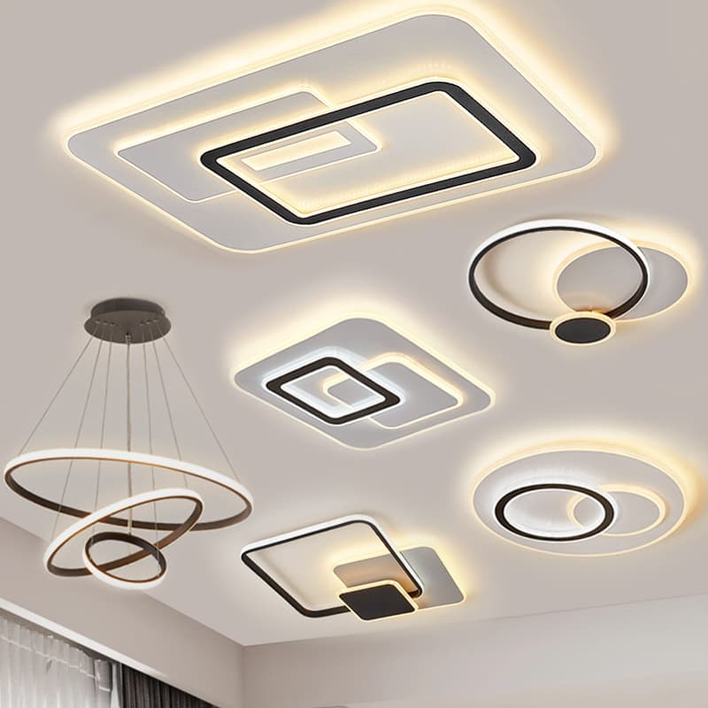 LED Ceiling Light Modern Minimalist Living Room Lighting 2025 New Atmospheric Rectangular Bedroom Light Set Ultra-Thin