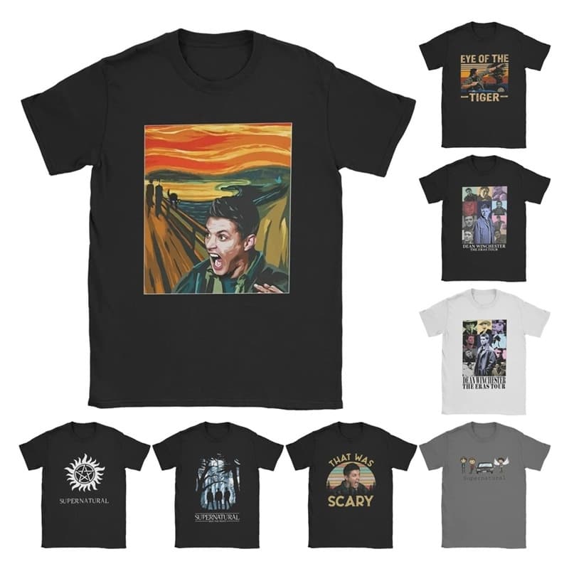 Men Supernatural Dean Winchester T Shirt Funny TV 100% Cotton
