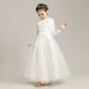 Children's Evening Dress Flower Girl Princess Dress Tutu Runway Elegant High-End Girl Piano Performance Costume Autumn Winter