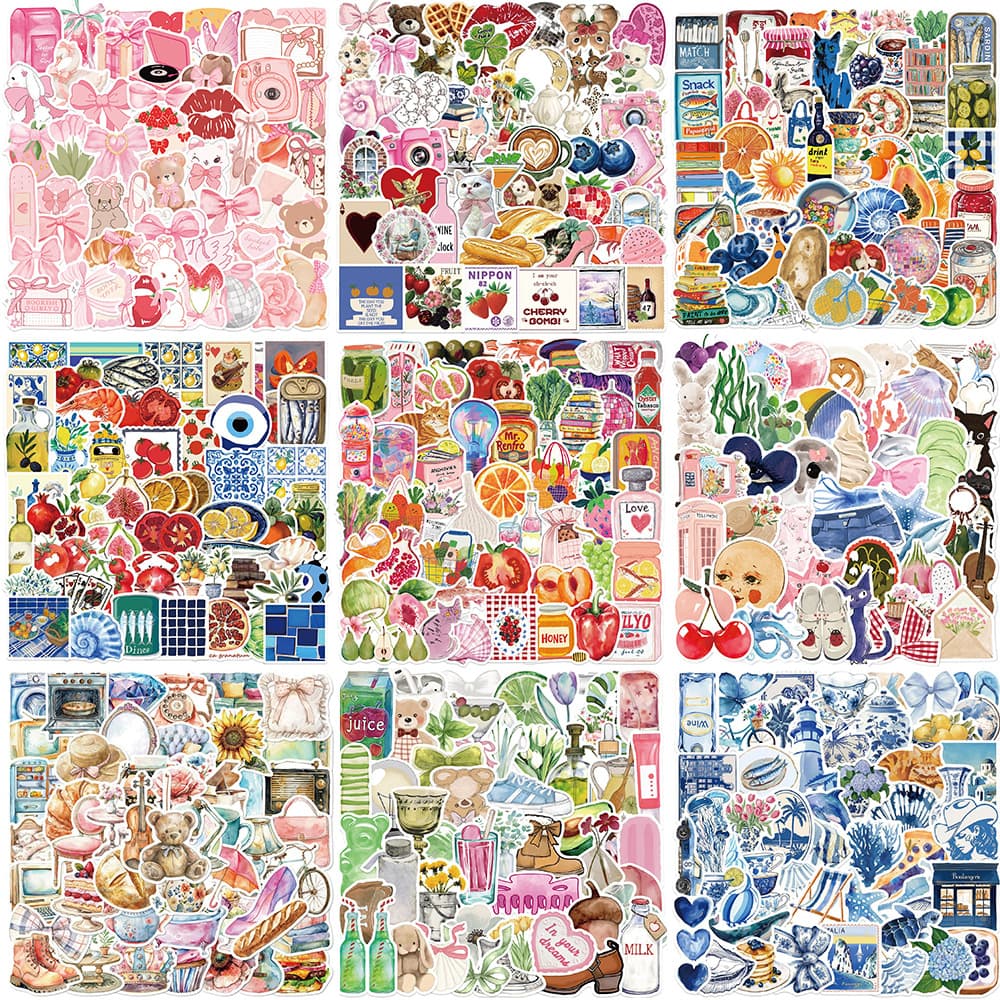 Multi-pack 50pcs Cross-border Aesthetic INS Style Stickers Korean Graffiti DIY Phone Notebook Water Cup Decals
