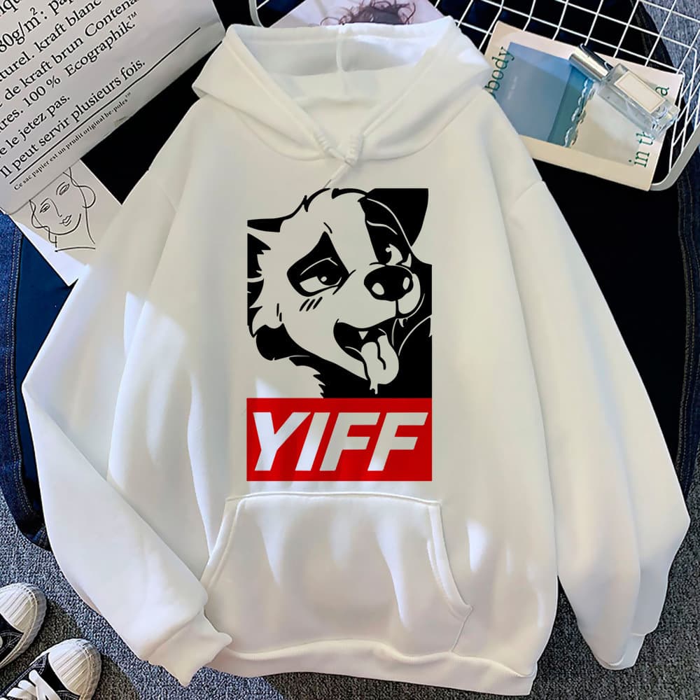 Furry Hoodie Manga Patterned Clothes for Teens, Comfortable