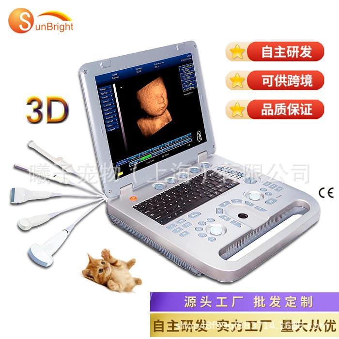 Factory Direct Veterinary B-Mode Ultrasound Diagnostic Equipment, Animal B-Ultrasound for Fetal Heartbeat, Pet B-Ultrasound Machine, Cross-Border
