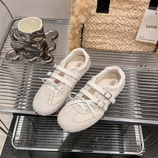 Vintage Ballet Style White Sneakers Women 2026 Summer New Soft Sole Breathable Casual Sports German Training Board Shoes