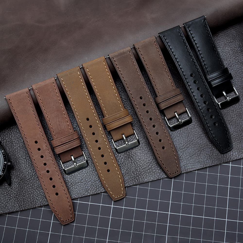 Genuine Leather Watch Band Replacement for Casio 5468 EFR-303L/303D/304 EFV-540 20 22mm