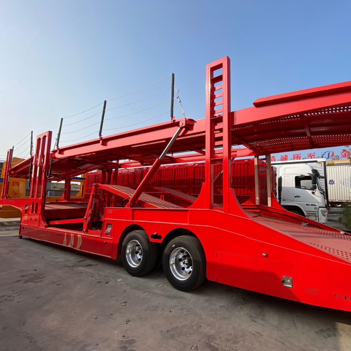 Export Double-Decker Car Transport Vehicle, Two-Level Lift Semi-Trailer, Car Automobile Shipping