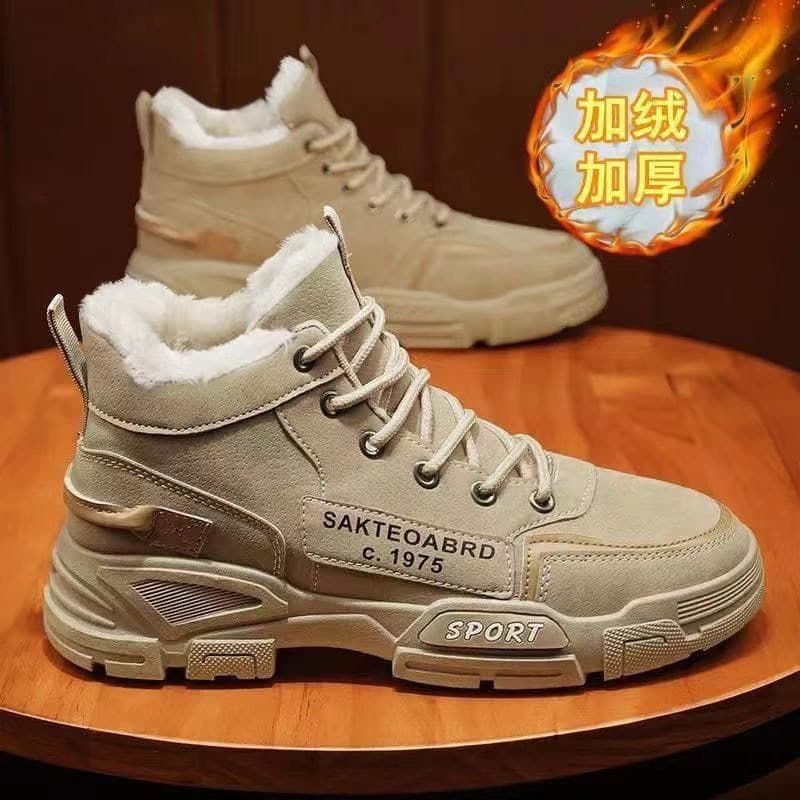 Men's Martin Boots Autumn Workwear High-Top Shoes Cotton-Lined Warm Waterproof Slip-Resistant Northeast Snow Boots