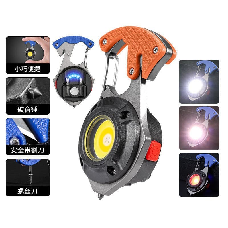 Cross-border Mini Keychain Light Type-C Rechargeable Outdoor Camping Light Car Repair Multi-functional COB Work Light