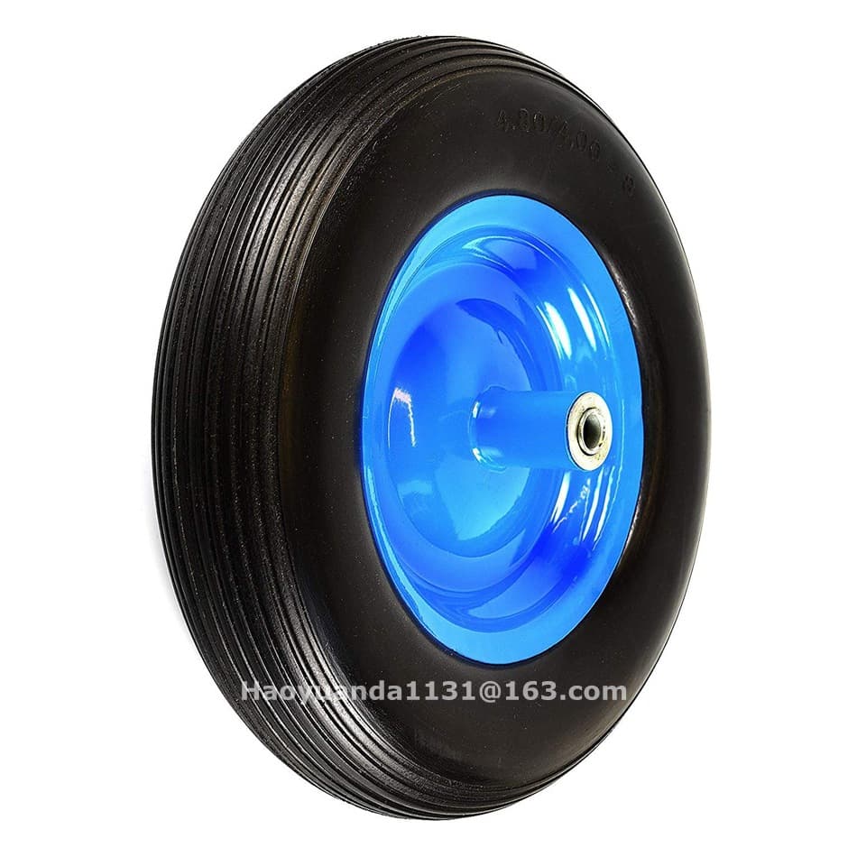 16-inch 4.00-8 Polyurethane Wheels for Hand Trucks, PU Wheels Metal Rim Solid Tire No Inflation Required