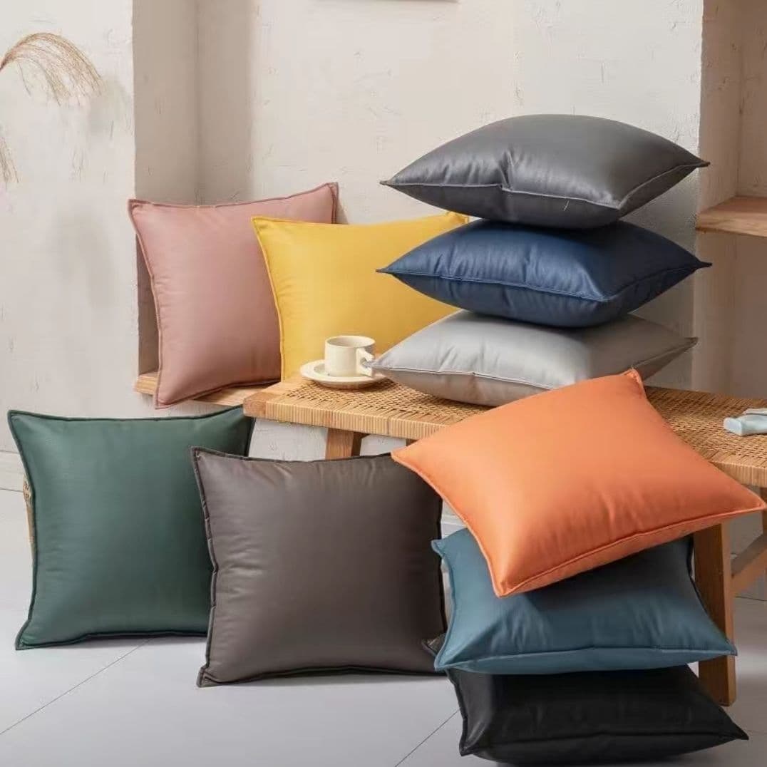Tech Fabric Solid Color Sofa Pillow Covers for Modern Office and Living Room, Ins-style Wholesale