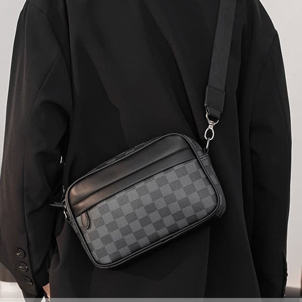 Upgraded version of casual plaid bag, shoulder bag, crossbody bag, waist bag, backpack, men's bag, small square bag, camera bag