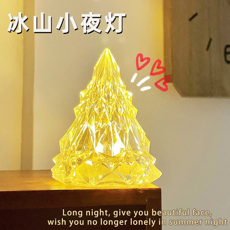 Iceberg Night Light in INS Style, Snow Mountain Lamp for Dorm Bedroom Bedside, Ambiance Gift for Couples and Friends