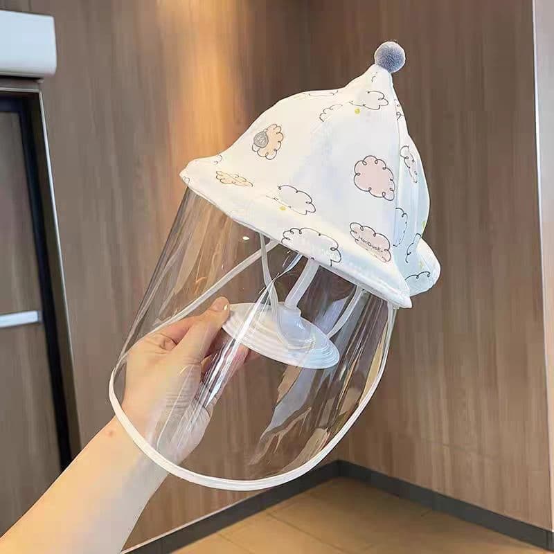 Infant Protective Hat with Droplet Shield, Small Baby Windproof Isolation Fisherman Hat
