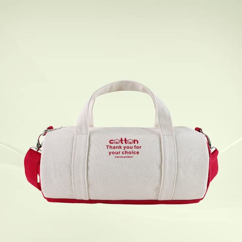 Factory-made canvas travel bag, single-shoulder crossbody round fitness bag, color-blocked small travel bag with custom logo