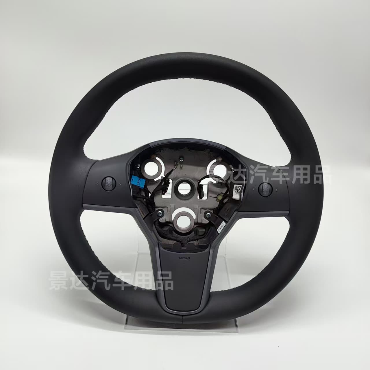 Compatible with Tesla Model Y Modified OEM Steering Wheel with Heating, Tesla Y Black Round Interior Trim