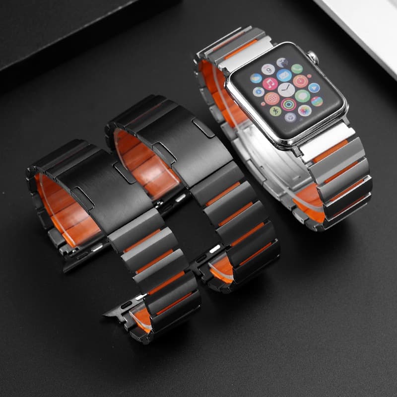 Compatible with Apple iWatch Strap Titanium Composite Silicone Apple Watch/Ultra3 Watch Band Cross-Border