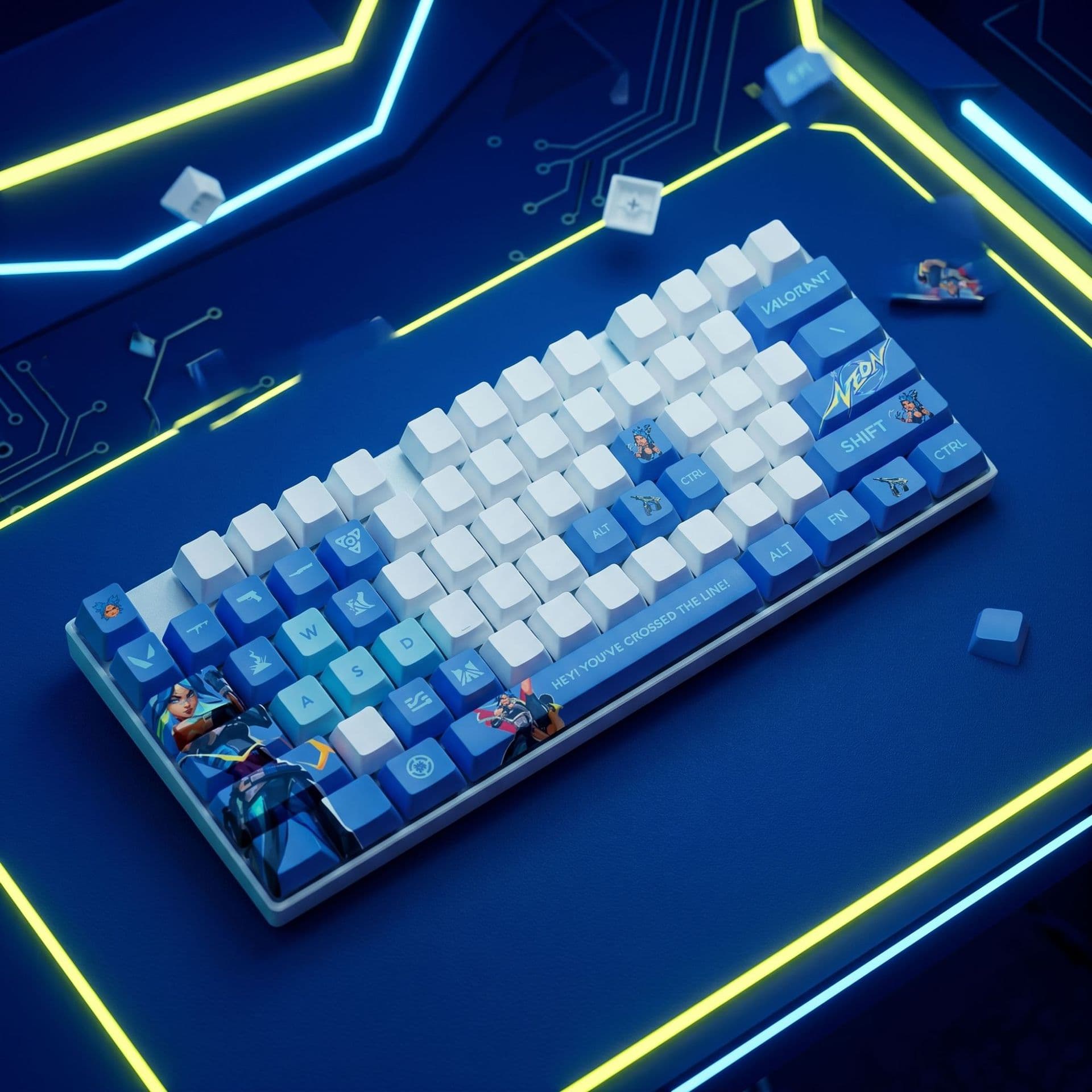 Valorant Neon Fan Keycaps 29-Key Set Gaming Weapon Custom Keycaps Compatible with Mechanical Keyboards