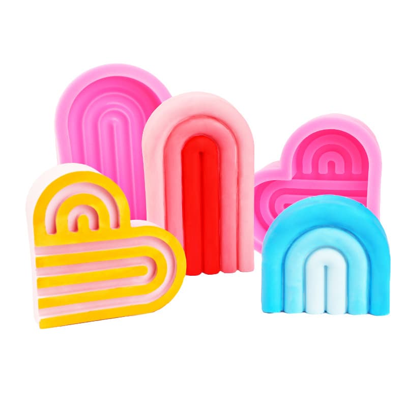 Arch Heart Geometric Shape Silicone Mold Candle Nordic Style Soy Wax Cream Wax Aromatherapy Candle Indoor Decor