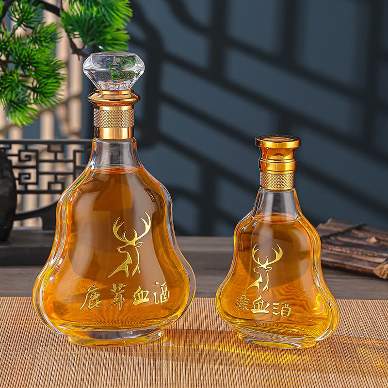 Transparent glass wine bottle 500ml 250ml ginseng and deer antler health wine bottle 125ml health wine bottle