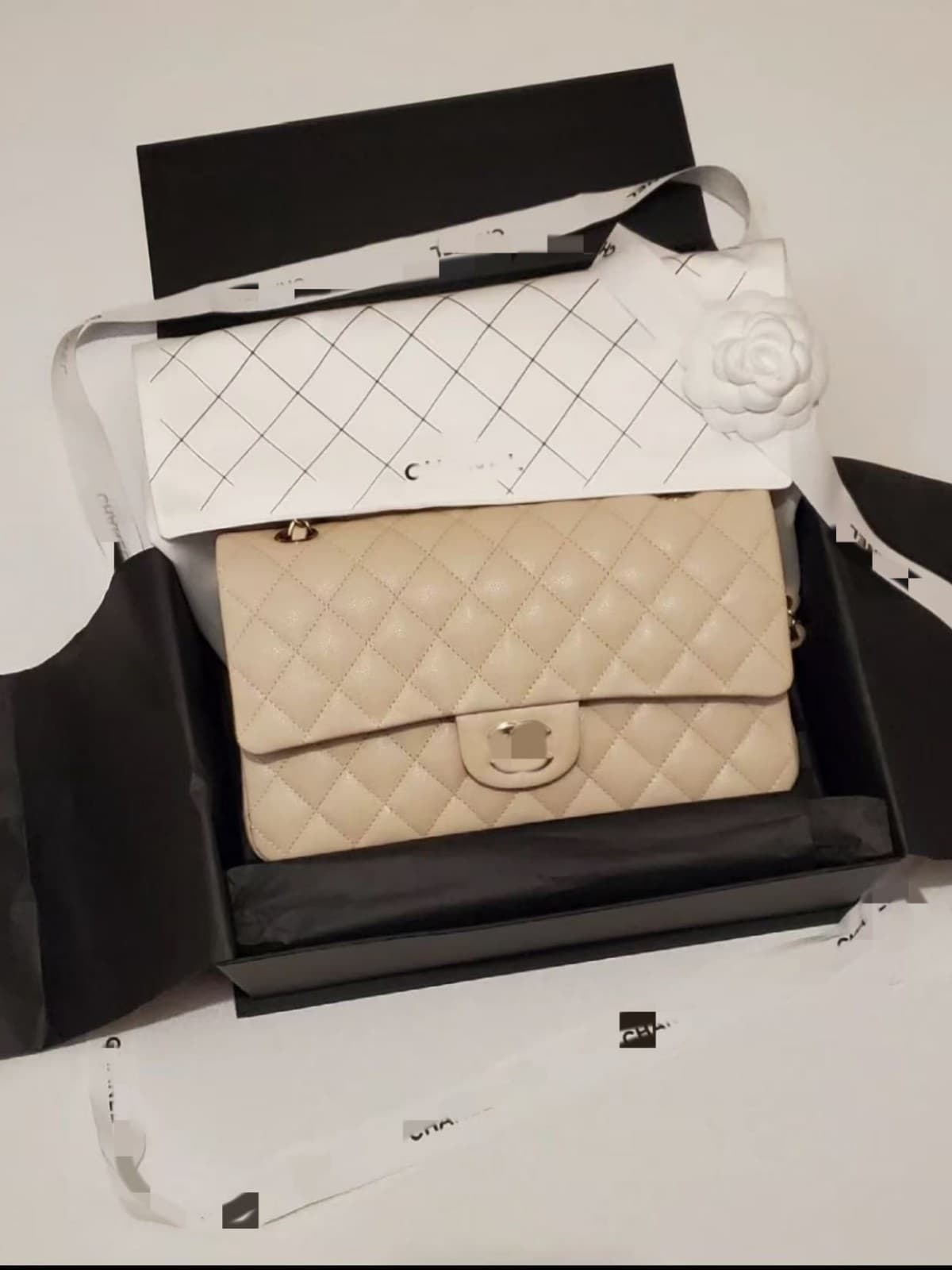 Chanel-style Luxury Caviar Leather Crossbody CF Flap Classic Quilted Chain Bag Genuine Leather Women's Shoulder Bag