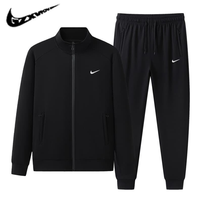 Men's 2026 Tencel Roma Sportswear Set, Men's Spring/Autumn Casual Stand Collar Hoodie and Jogger Two-Piece Set