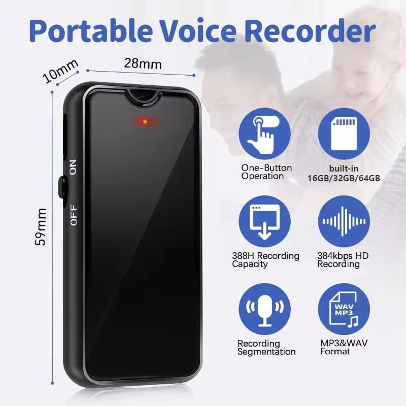 Cross-border Offline C17 HD Noise Reduction Voice Recorder Smart Voice-Activated Recording for Classes and Meetings 64GB Portable Strong Magnetic Recording
