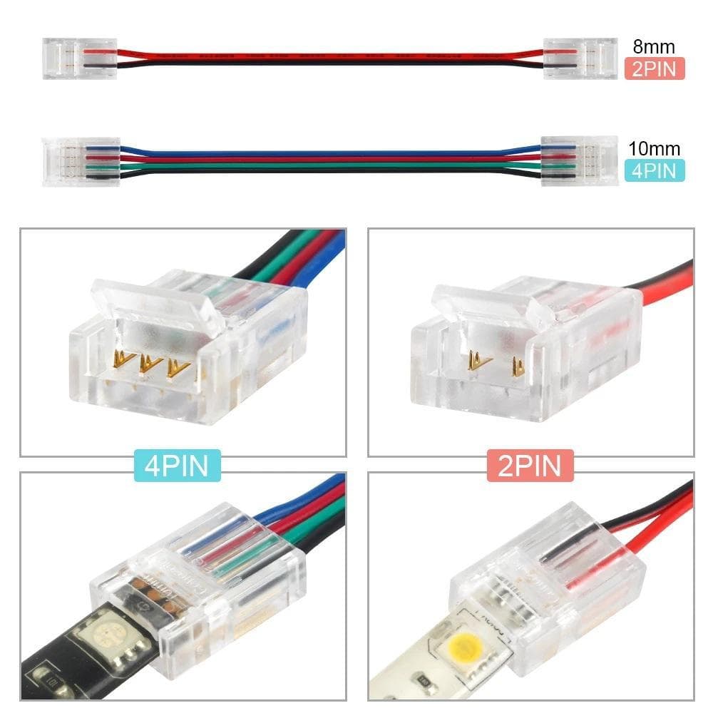 LED Strip Solderless Crystal Clips 2P-6P for Board-to-Wire/Board-to-Board Strip Connection and Docking